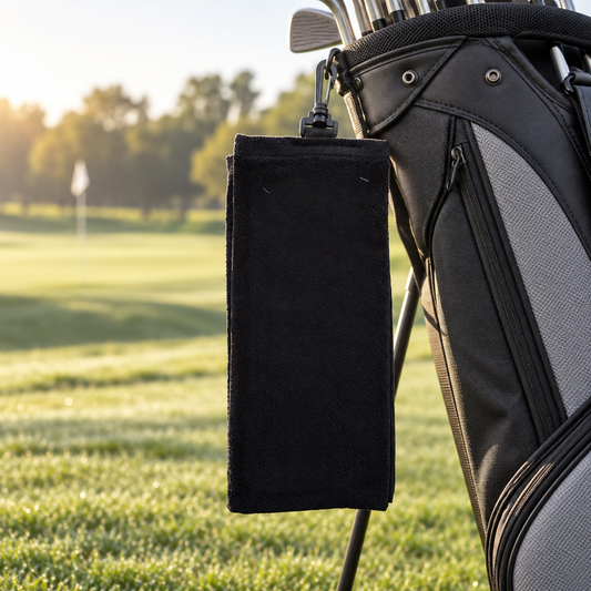 Black Golf Towel with Clip