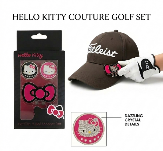 Hello Kitty Couture Golf Set – Shimmering Magnetic Hat Clip & Ball Markers