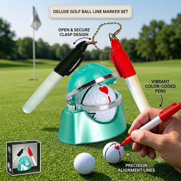 Deluxe Golf Ball Line Marker Set | Precision Alignment Tool & 2 Pens