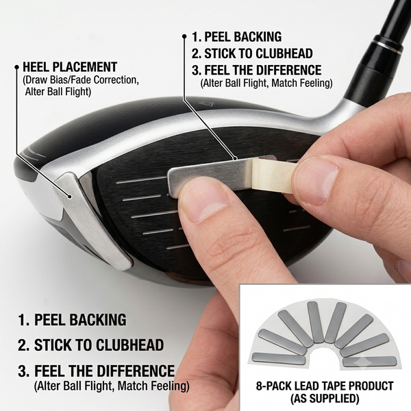 Lead Golf Club Weight Strips | 3g Self-Adhesive Swing Weights (8-Pack)