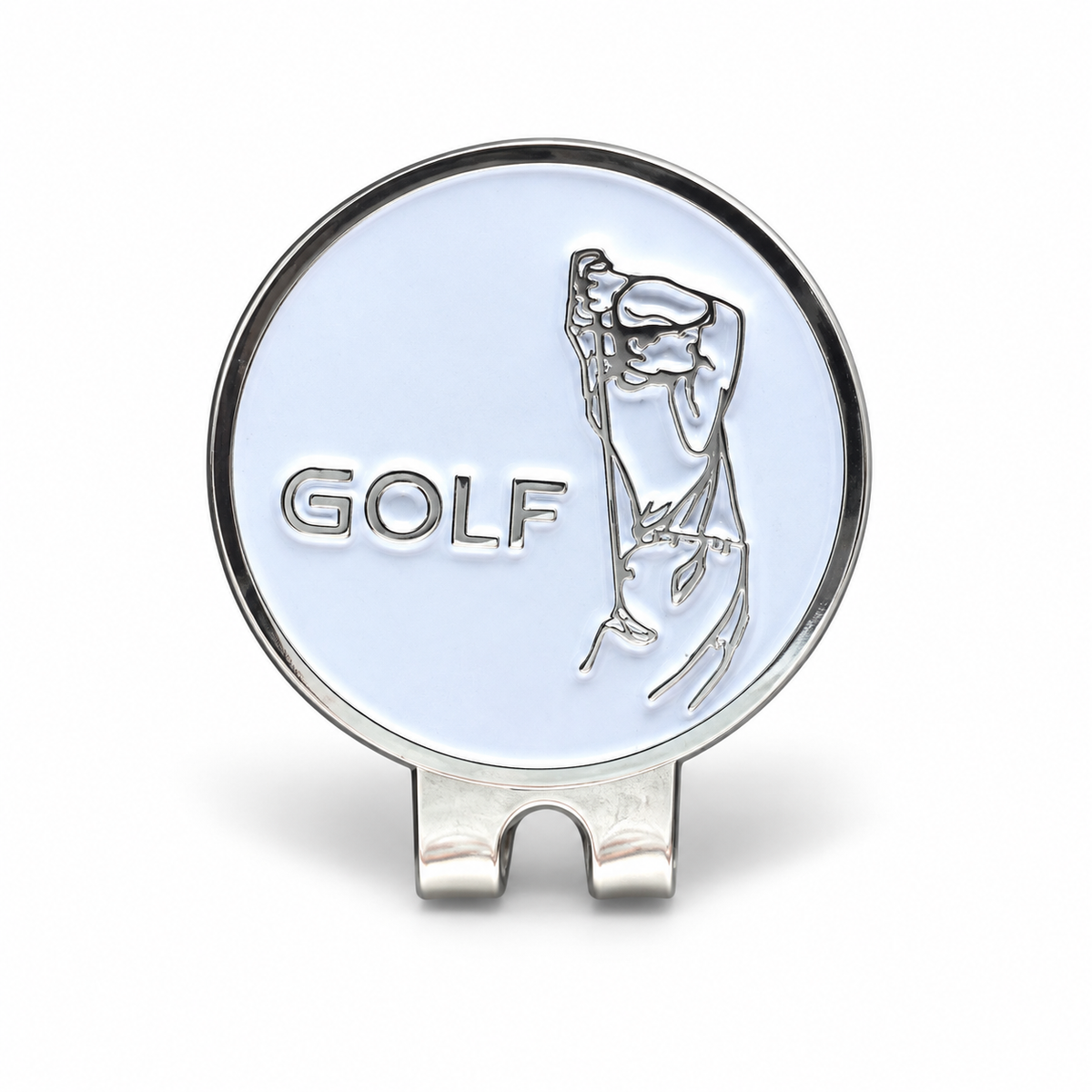 Silver Golfer Magnetic Hat Clip — clean product image